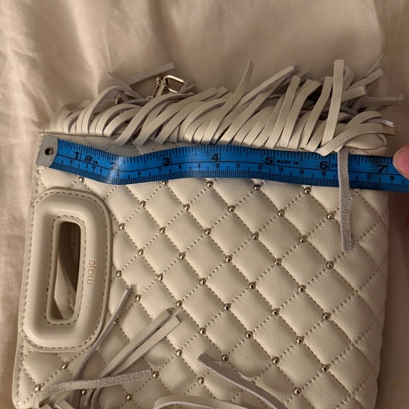 Maje Cream Quilted Fringe Crossbody Bag - Picture 4 of 4